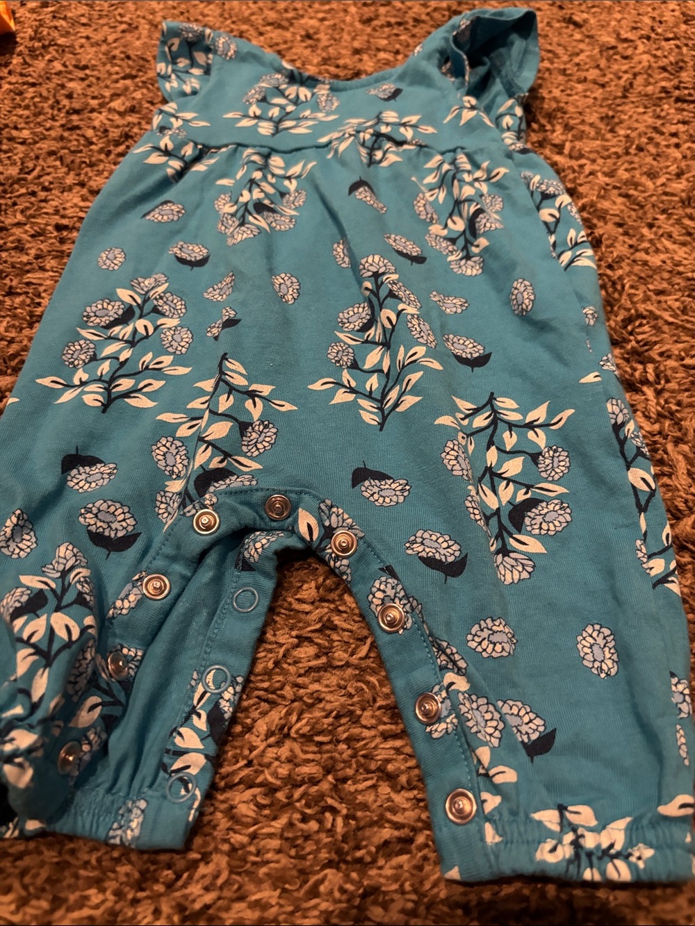 Jessica Simpson Teal Floral Baby One-Piece